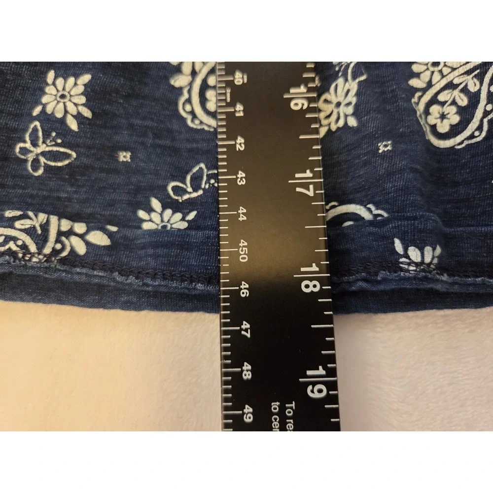 082 Gymboree Girls 3T Paisley Fit/ Flare Long Sleeve Blue White Round Neck Dress